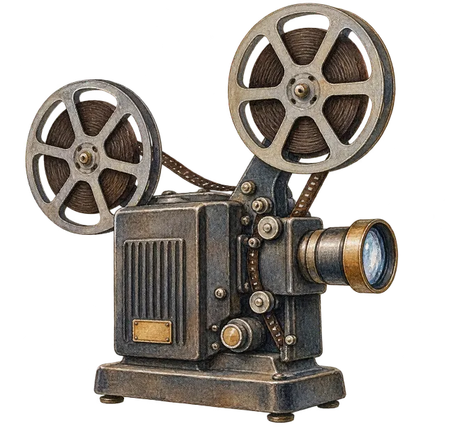 Watercolor Vintage Movie Projector