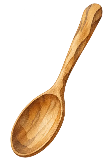 Watercolor Wooden Spoon Illustration