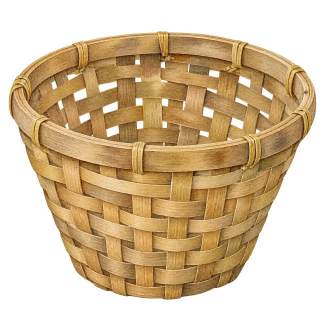 Watercolor Woven Basket Illustration