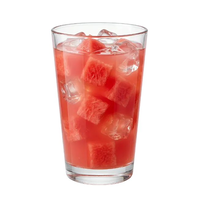 Watermelon Juice Glass with Ice Cubes