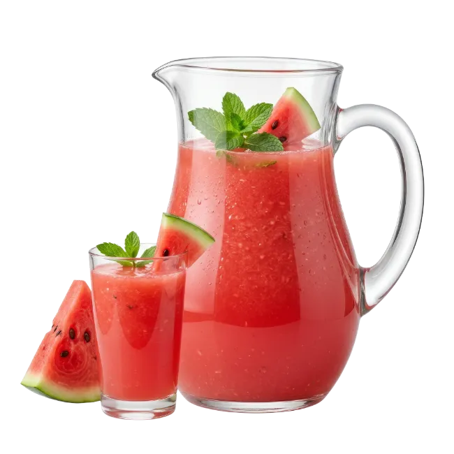 Watermelon Juice in Pitcher and Glass