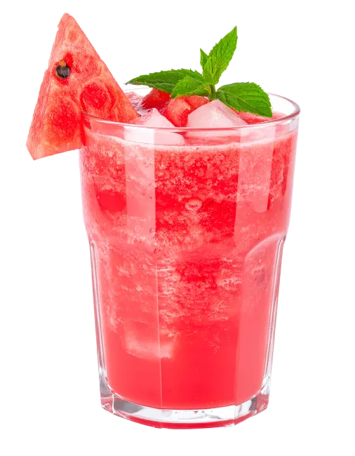Watermelon Smoothie in Glass with Mint