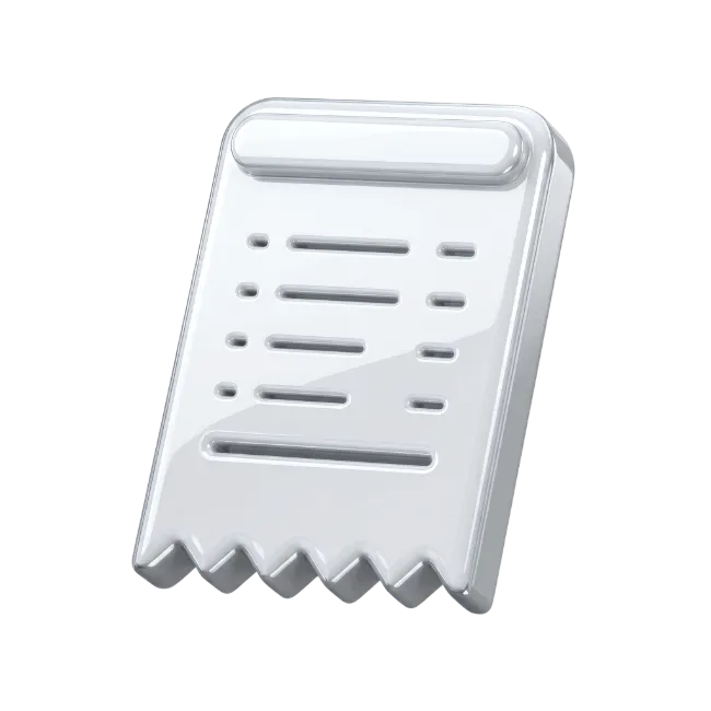 White 3D Receipt Icon