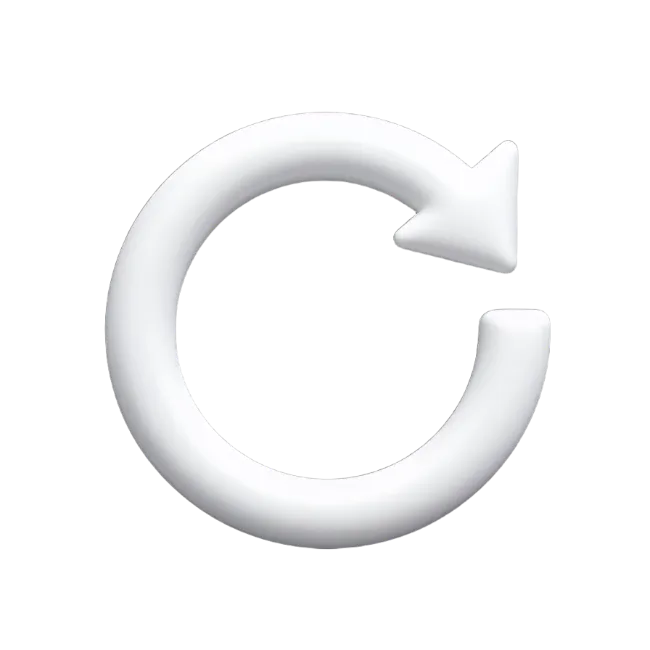 White 3D Refresh Arrow Icon