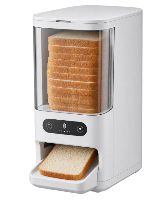 White automatic sliced bread dispenser machine