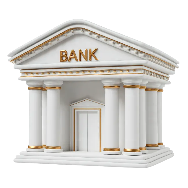 White Bank Building with Classical Columns
