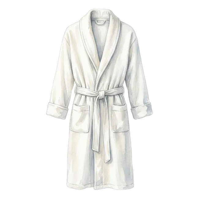 White Bathrobe Illustration