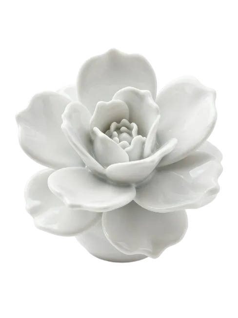 White Ceramic Flower Sculpture