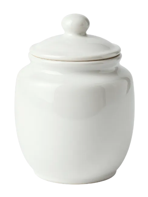 White Ceramic Jar with Lid