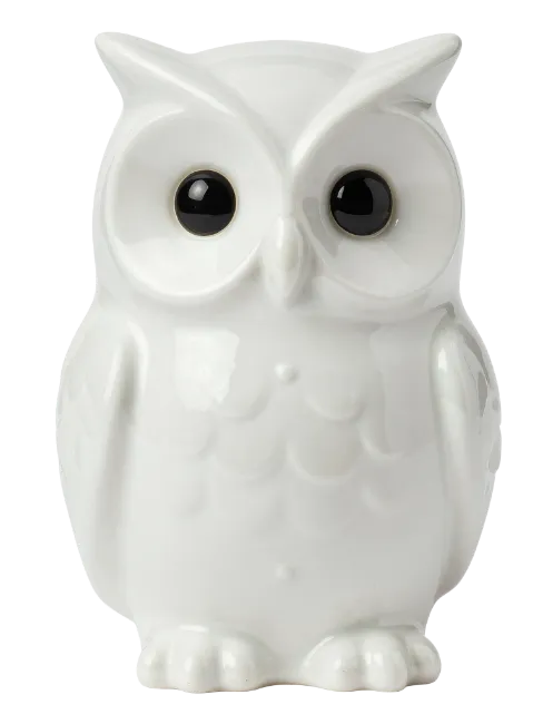 White Ceramic Owl Figurine