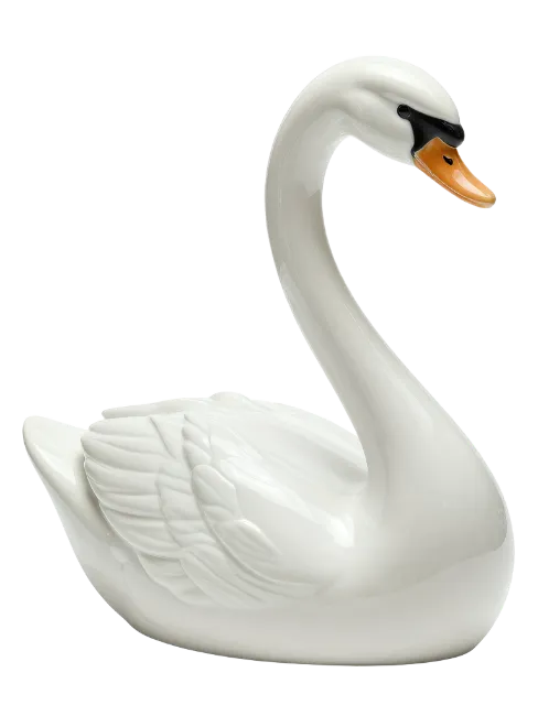 White Ceramic Swan Figurine