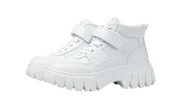 White Chunky Platform Sneakers