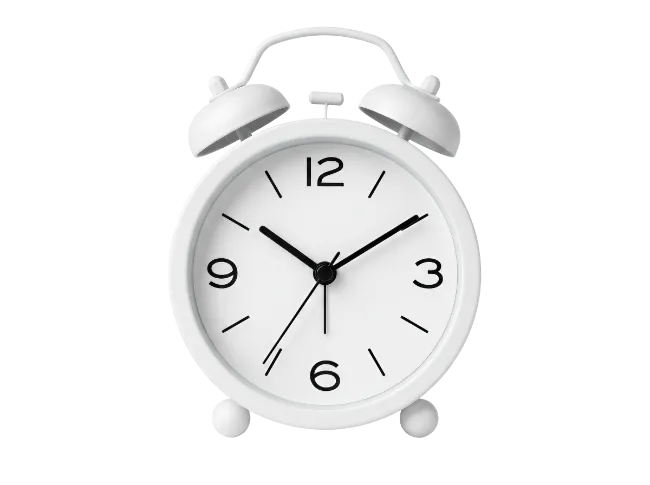 White Classic Twin Bell Alarm Clock