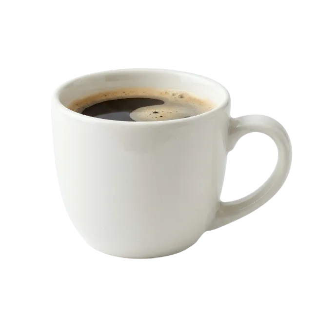 White Coffee Cup Filled with Black Coffee
