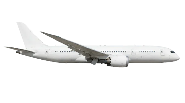 White Commercial Airplane Profile View