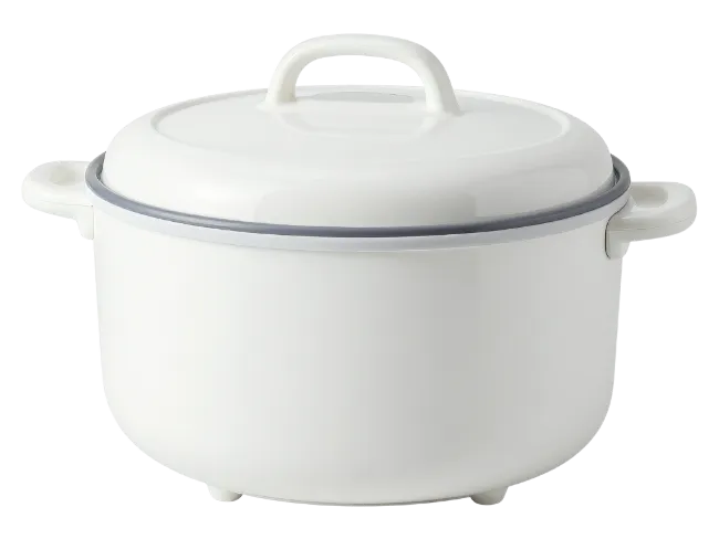White Enamel Cooking Pot with Lid