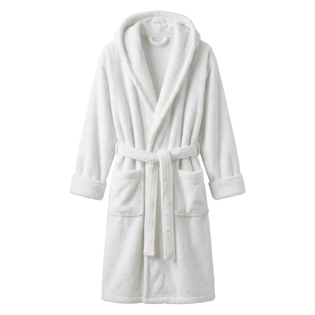 White Hooded Bathrobe