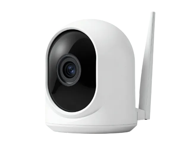 White Indoor Security Camera with Antenna
