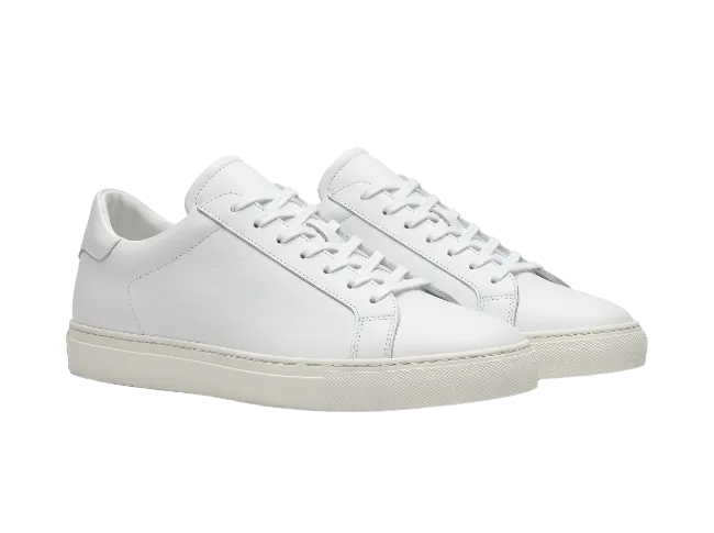 White Leather Casual Sneakers Shoes