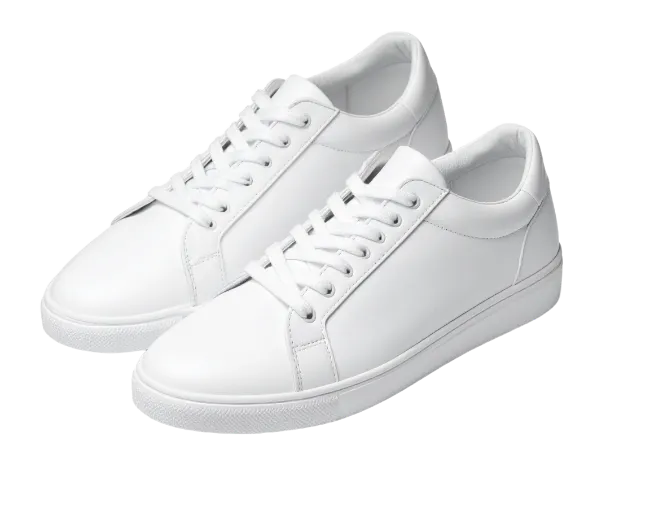 White Leather Sneakers Shoes