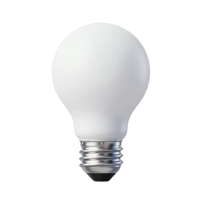 White Lightbulb Isolated on Dark Background