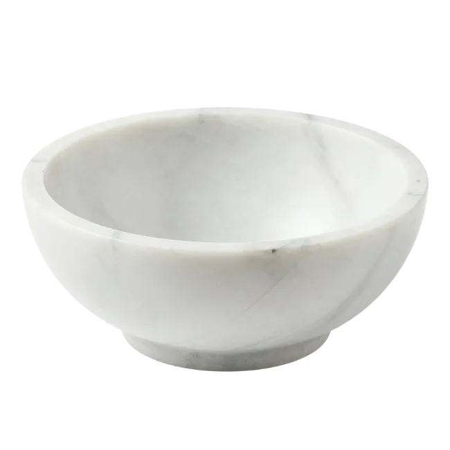 White Marble Bowl Isolated
