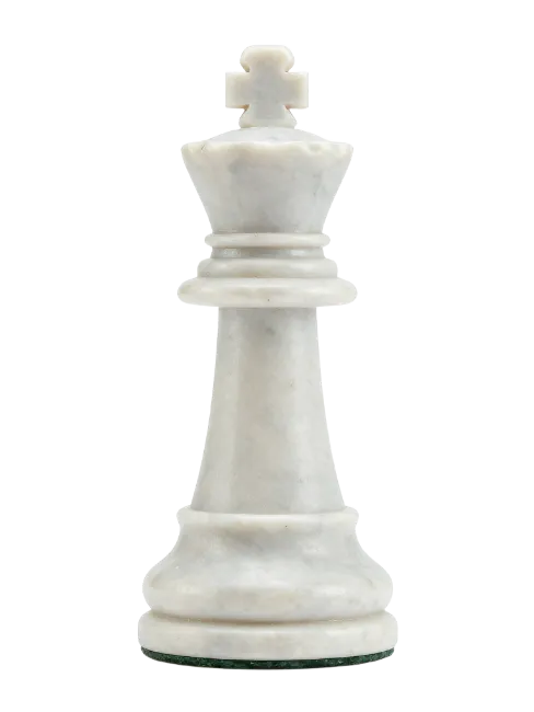 White Marble Chess King Piece