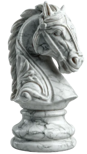 White Marble Chess Knight Piece