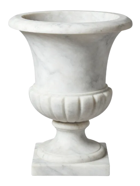 White Marble Garden Urn Planter