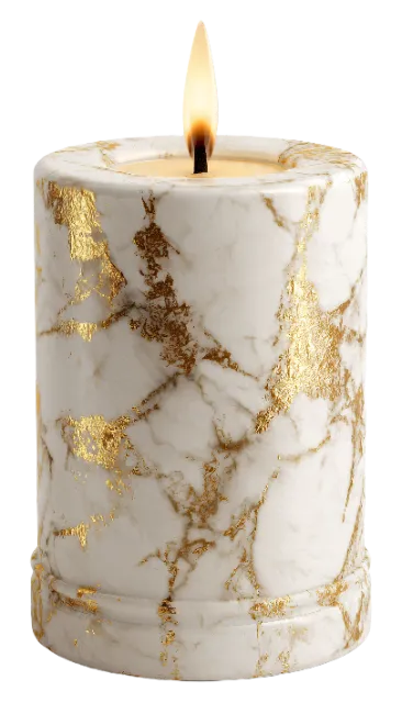 White Marble Scented Candle with Gold Details