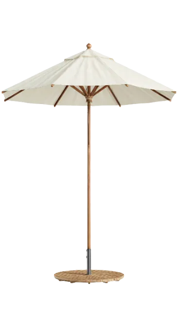 White Market Umbrella with Wooden Pole
