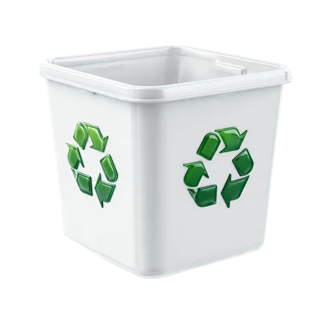 White Plastic Recycling Bin