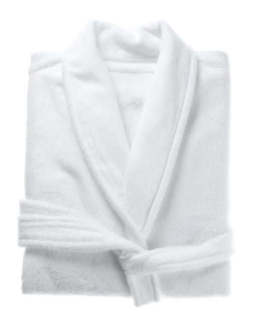 White Plush Bathrobe Folded