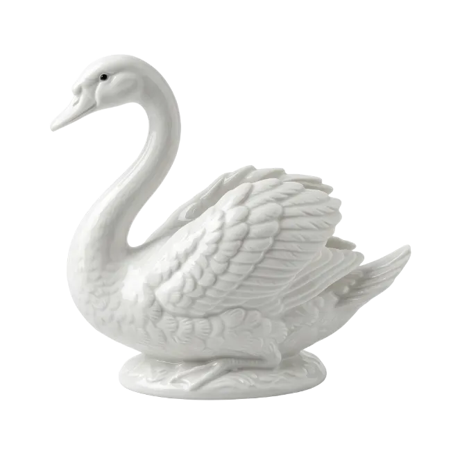 White Porcelain Swan Figurine