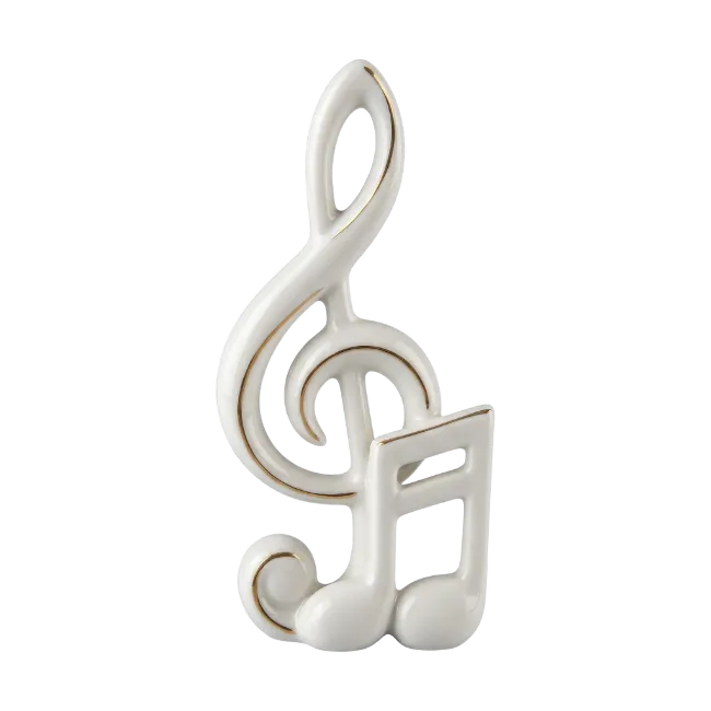 White Porcelain Treble Clef Music Note Figurine