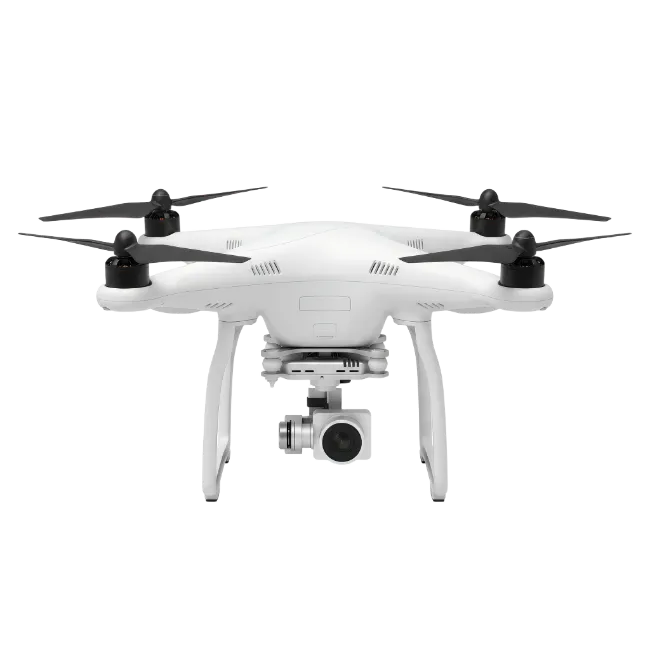 White Quadcopter Drone with Camera Front View