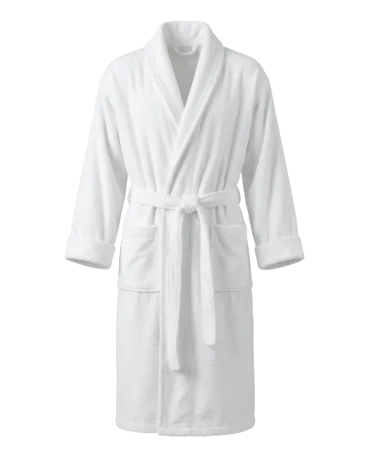 White Terrycloth Bathrobe