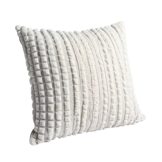 White Textured Throw Pillow
