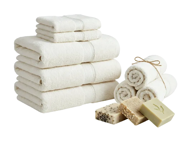 White Towels and Natural Soap Bars