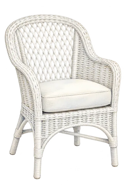 White Wicker Armchair
