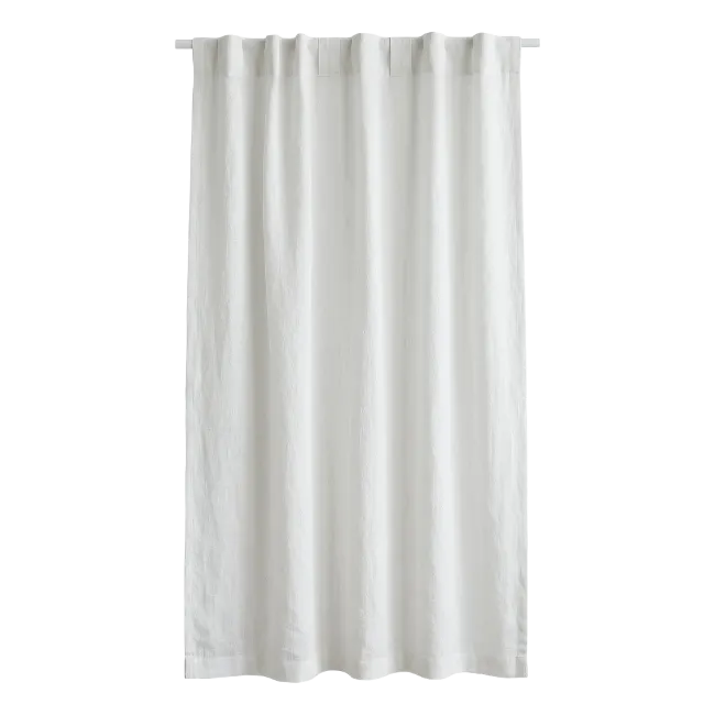 White Window Curtain Hanging on Rod