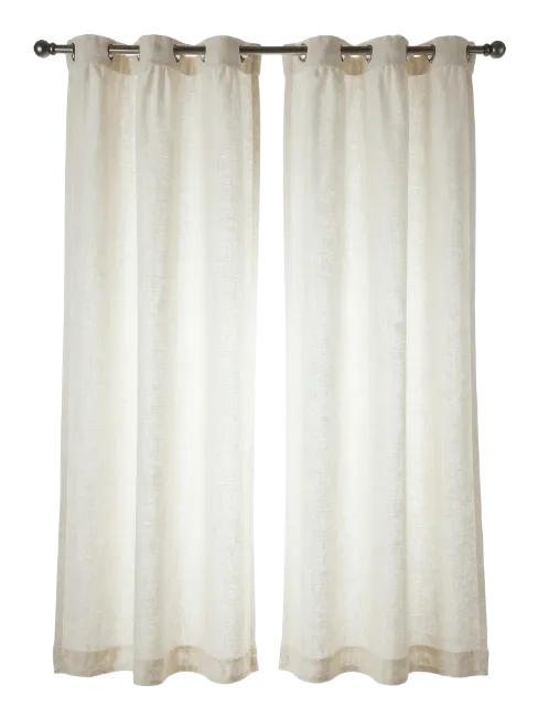White Window Curtains Hanging on Rod
