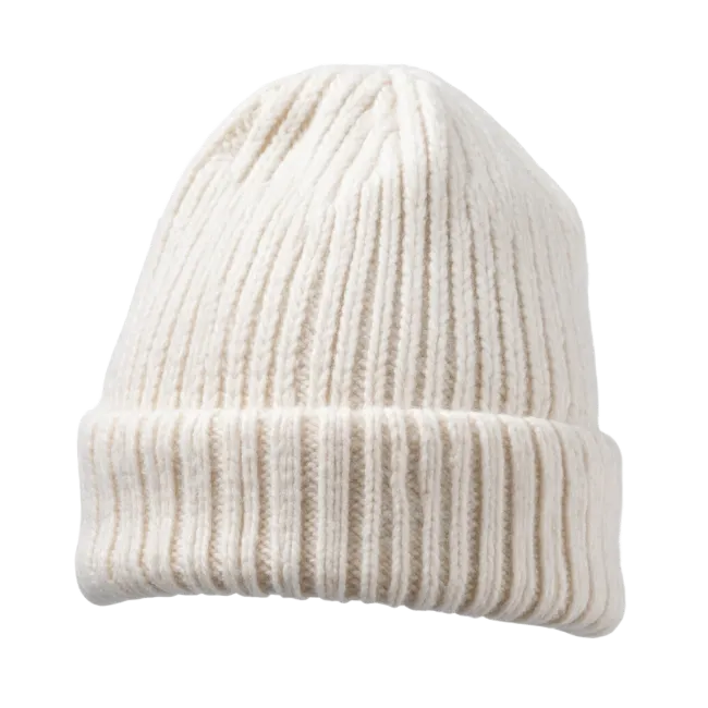 White Winter Knit Beanie Hat