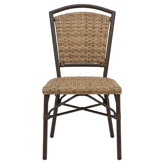 Wicker Dining Chair with Metal Frame