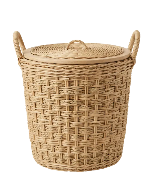 Wicker Laundry Basket With Lid
