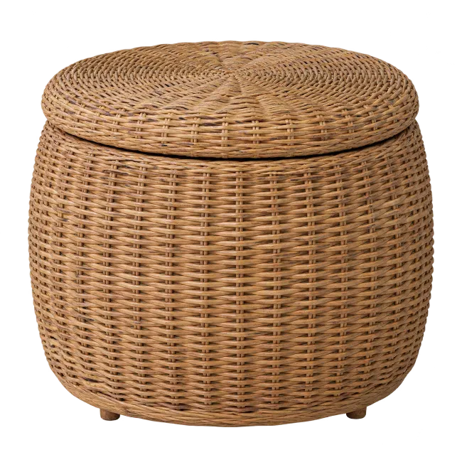 Wicker Storage Stool with Removable Lid