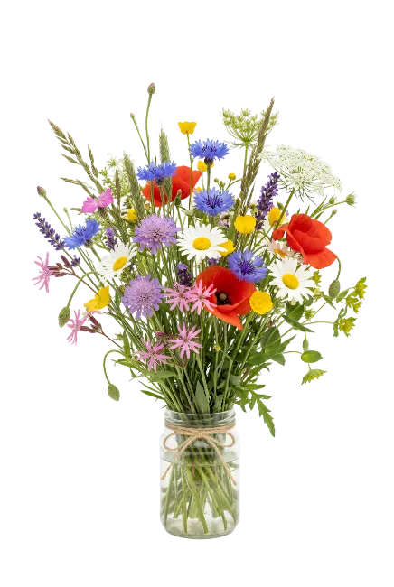 Wildflower Bouquet in Glass Jar