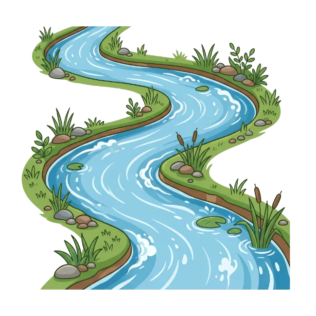 Winding River Illustration Stock Graphic