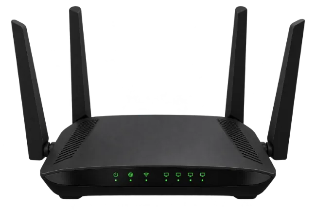 Wireless internet router with four external antennas
