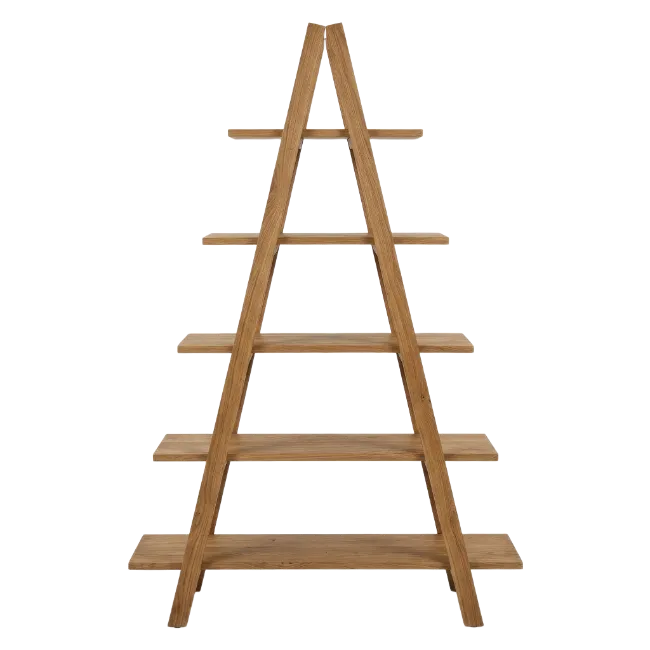 Wooden A-Frame Bookshelf
